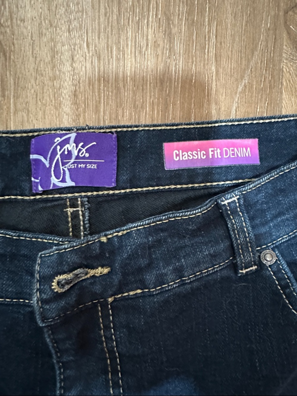 Just My Size Dark Blue Straight Leg Jeans - Picture 2 of 4